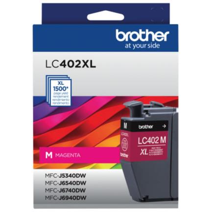 TINTA BROTHER LC402XL SÚPER ALTO RENDIMIENTO 1500 PÁGINAS MAGENTA