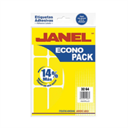 Etiquetas Adhesivas Janel Econopack Fluorescente 32x64mm Color Amarillo Sobre C/96 - JANEL