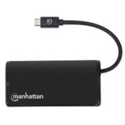 Hub Manhattan USB 3.2 Gen1 4 Puertos Color Negro - 164894