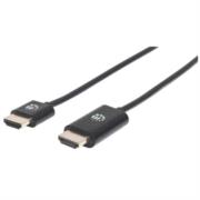 394383 Cable Manhattan HDMI M-M Ultra Delgado Alta Velocidad con Ethernet 4.5m Color Negro