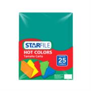 Folder StarFile Hot Colors Carta Color Azul Turquesa C/25 Pzas - PH0049