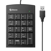 Teclado Numérico Steren USB Extra Plano 19 Teclas Color Negro - COM-625