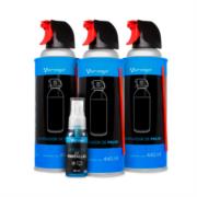 Aire Comprimido Vorago CLN-100 440ml Pqte 3 Pzas+Limpiador Pantalla - KIT3-PCLN-100